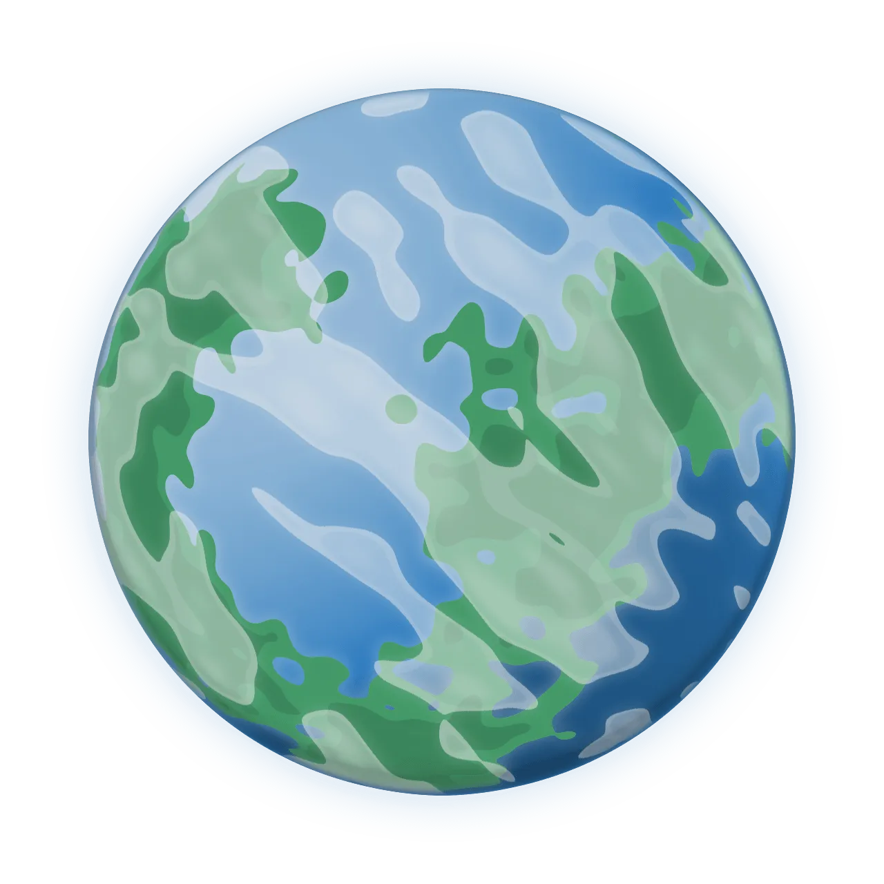 A blue and green planet